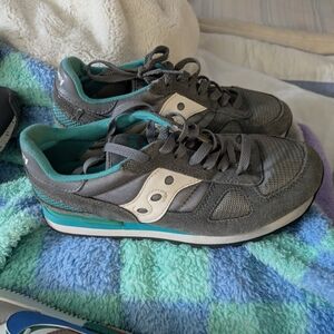 Saucony Gray and Teal Athletic Shoes